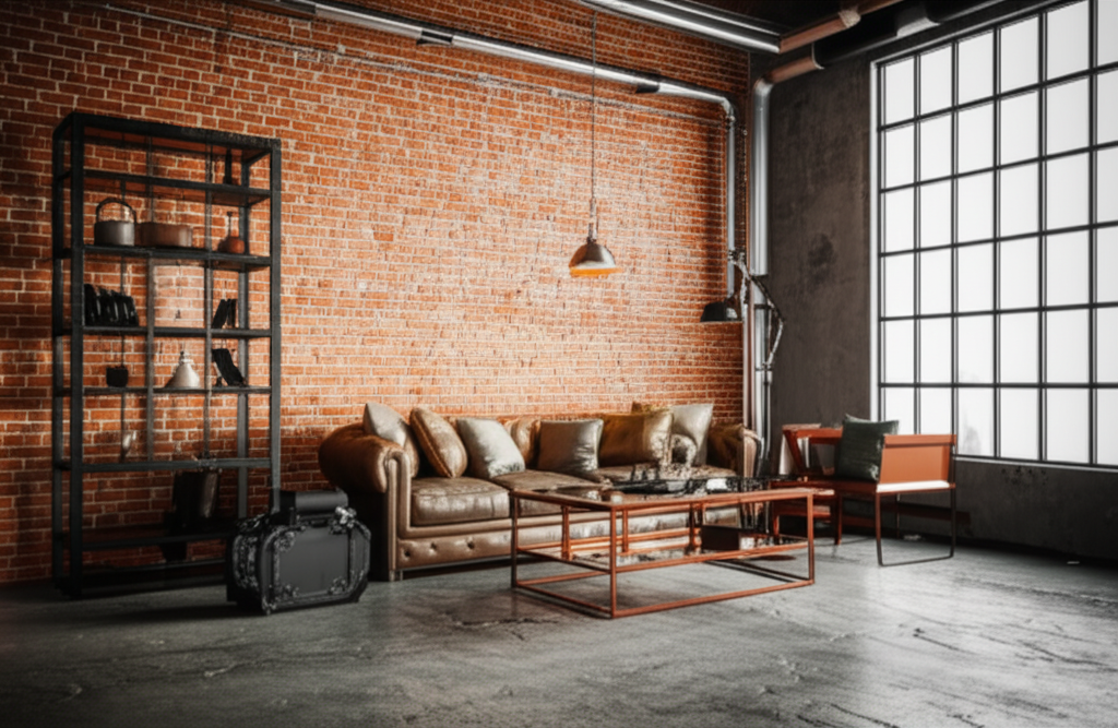 インダストリアルスタイルの部屋